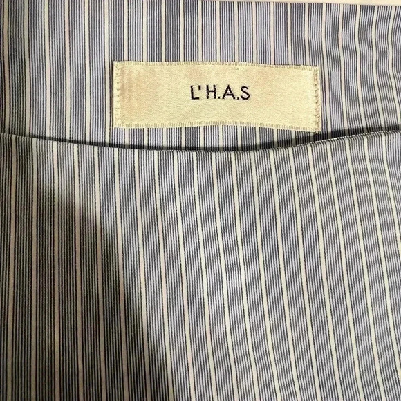 L’H.A.S Oversized Boatneck Shirt_Blue Stripe Size  Small - Picture 5 of 14